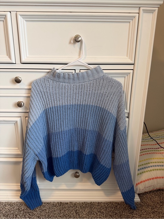 My Michelle Sweaters - My Michelle Blue Gradient Mock Neck Sweater